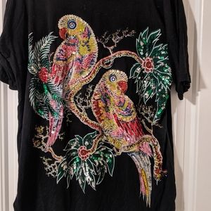 Vintage Sequins Parrot shirt